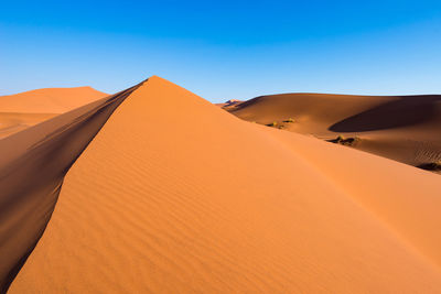 Sand dunes in a desert