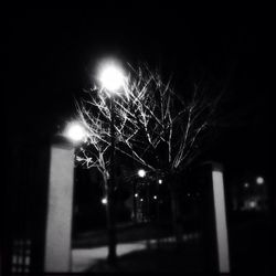 Low angle view of illuminated street light