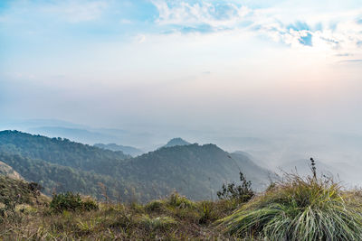 Scenic view of mountains against sky