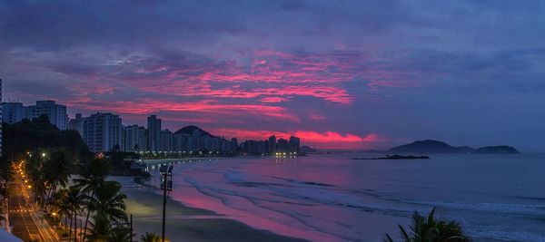 Scenic view of sea at sunset