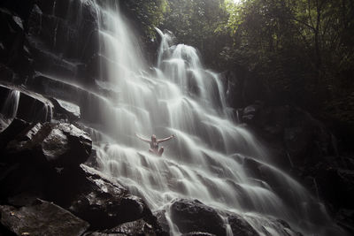 Scenic view of waterfall