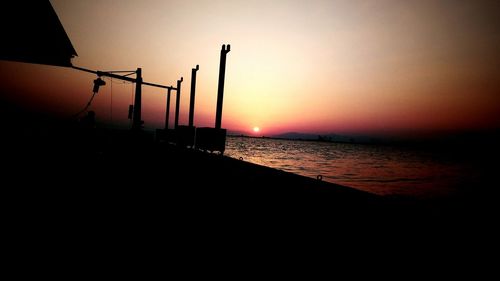 Scenic view of sea at sunset