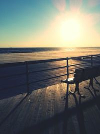 Scenic view of sea at sunset