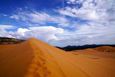 Scenic view of desert against sky