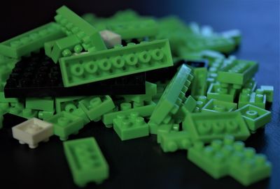 Close-up of toy blocks on table