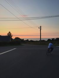 View of road at sunset