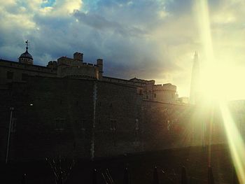 Sun shining through clouds