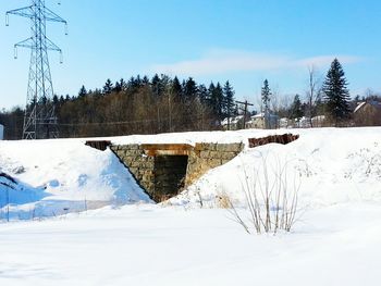 Scenic view of snow covered field