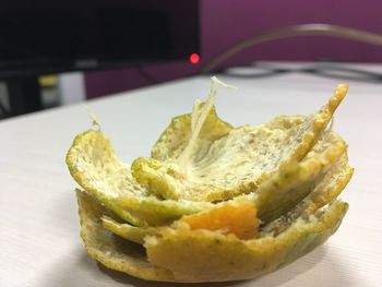 Close-up of bread in plate