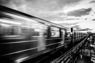 Train at railroad station platform