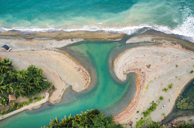 High angle view of beach
