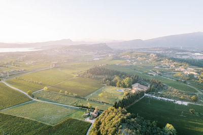 High angle view of landscape against sky