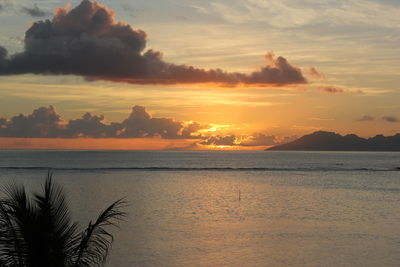 Scenic view of sea at sunset