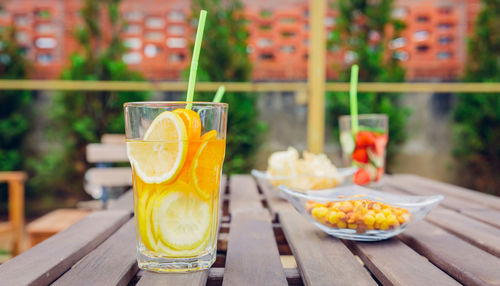 Close-up of drink on table