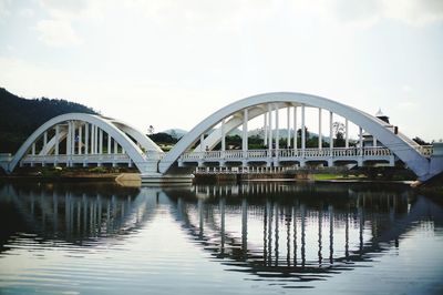 Bridge over river against sky