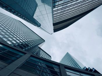 Low angle view of skyscrapers against sky