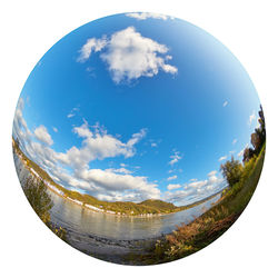 Panoramic shot of reflection of trees against sky