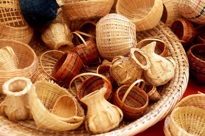 Wicker baskets for sale at market