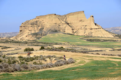 Scenic view of mountain against clear sky