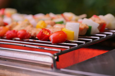 Barbecue grilling on a stove.