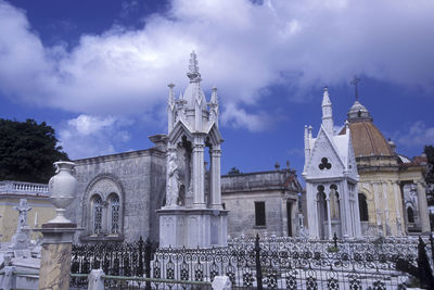 Low angle view of buildings against sky