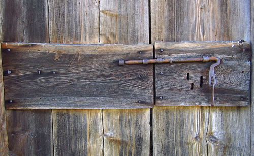 Close-up of wooden door