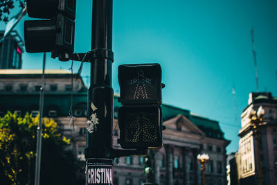 Low angle view of illuminated street light