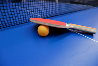 High angle view of ball on table