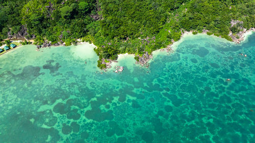 High angle view of sea waves