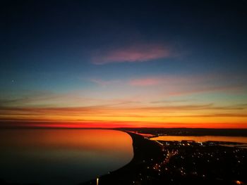 Scenic view of sea against dramatic sky