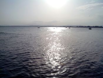 Scenic view of sea during sunset