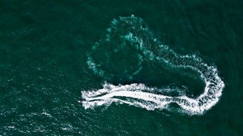 High angle view of sea waves