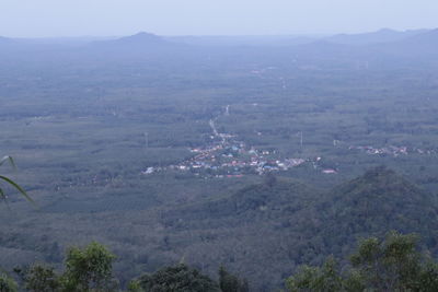 High angle view of cityscape against sky