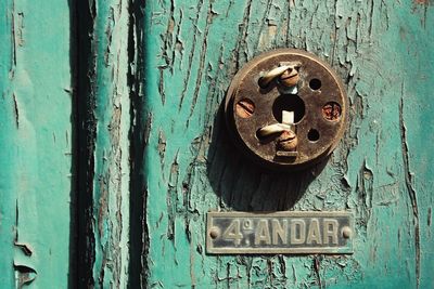 Close-up of door knocker