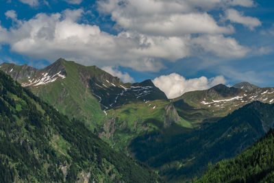 Panoramic view of landscape and mountains against sky