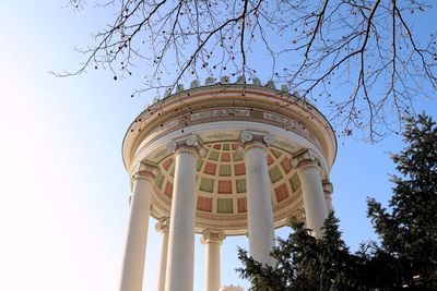 Low angle view of historical building against clear sky