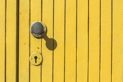 Full frame shot of closed yellow door