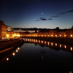 Illuminated city at night