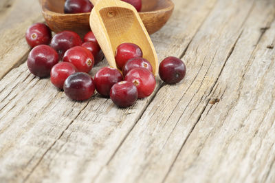 High angle view of fruits on table