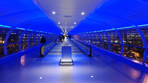 Low angle view of illuminated ceiling