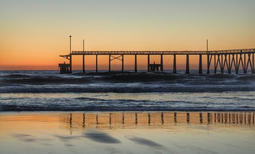 Scenic view of sunset over sea