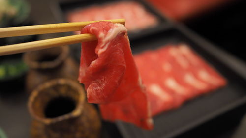 Close-up of red chili peppers