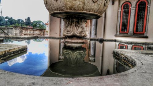 Close-up of sculpture in water