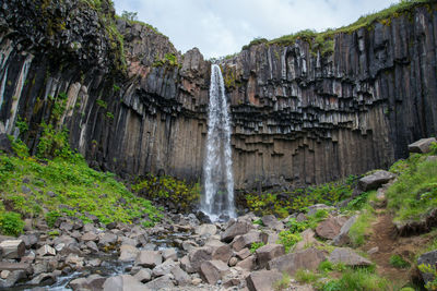 Scenic view of waterfall