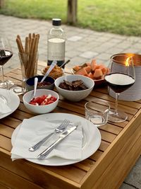 Food on table