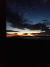 Landscape against sky at sunset