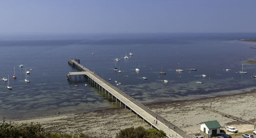 High angle view of sea against sky