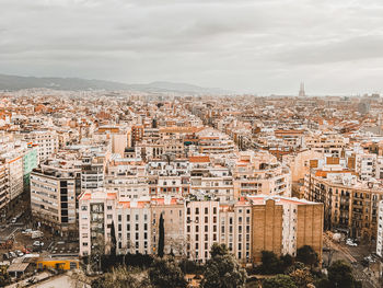 High angle view of townscape against sky