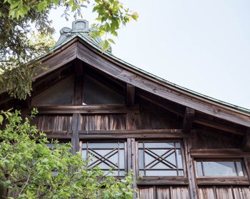 Low angle view of built structure against clear sky