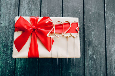High angle view of food on table
